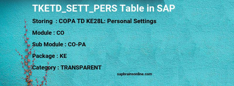 SAP TKETD_SETT_PERS table