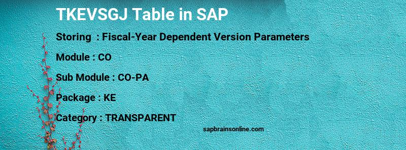 SAP TKEVSGJ table