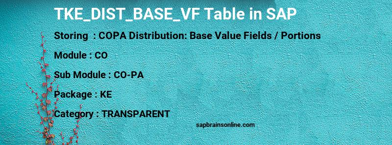 SAP TKE_DIST_BASE_VF table