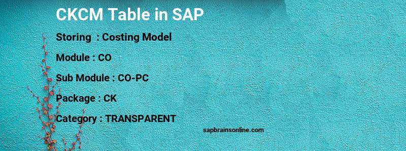 SAP CKCM table