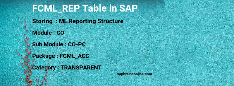 SAP FCML_REP table