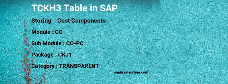 SAP TCKH3 table