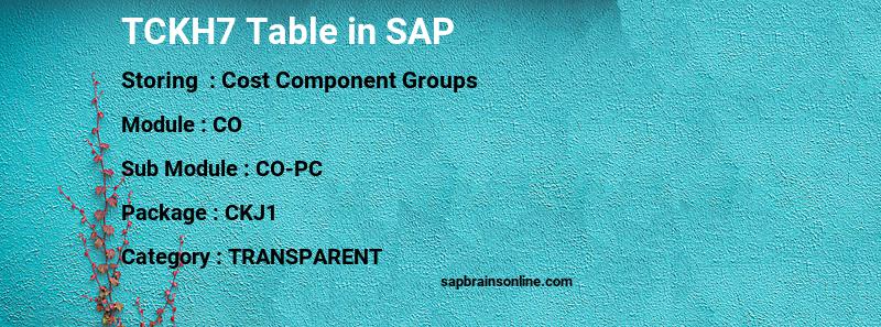 SAP TCKH7 table