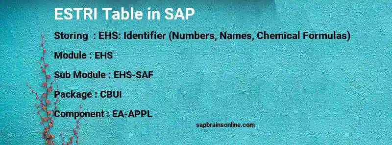 SAP ESTRI table