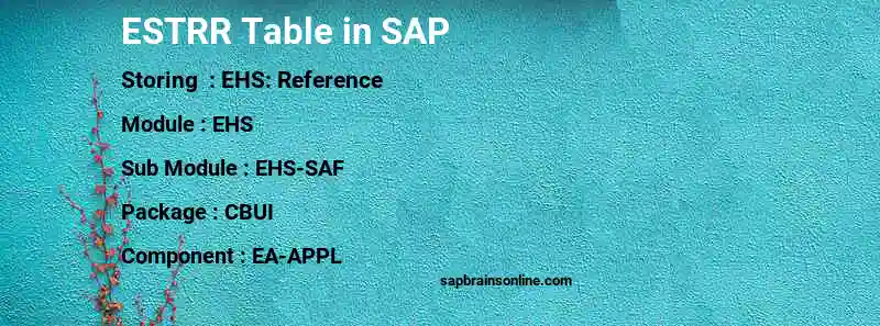 SAP ESTRR table