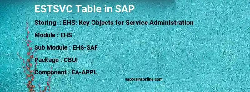 SAP ESTSVC table