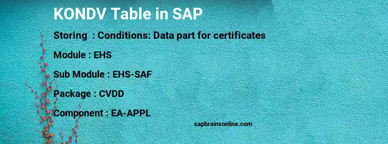 SAP KONDV table