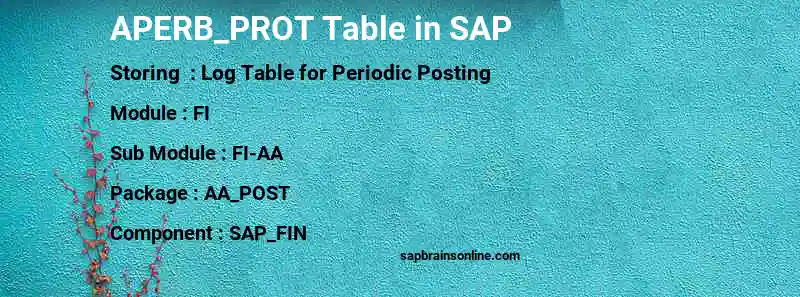 SAP APERB_PROT table