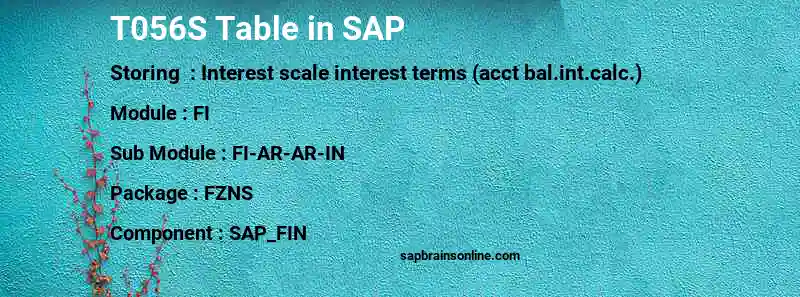 SAP T056S table
