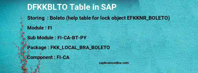SAP DFKKBLTO table