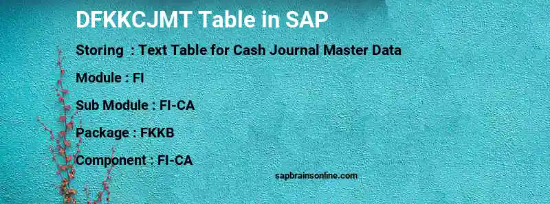 SAP DFKKCJMT table