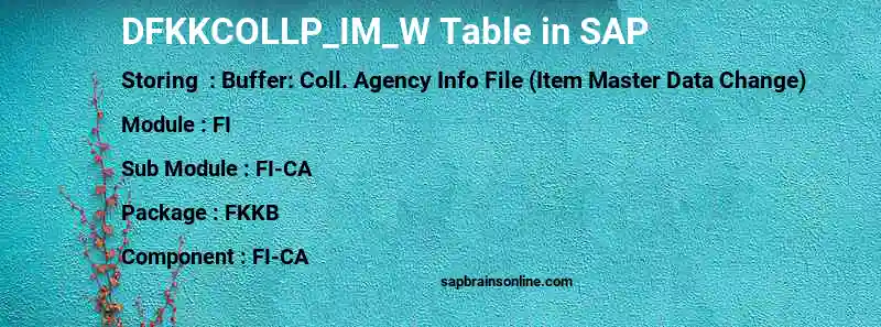 SAP DFKKCOLLP_IM_W table