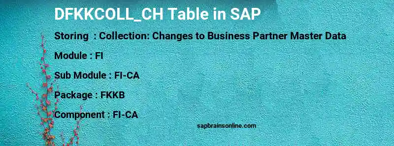 SAP DFKKCOLL_CH table