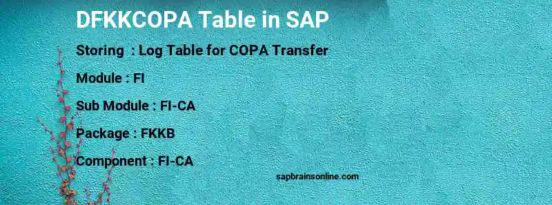 SAP DFKKCOPA table