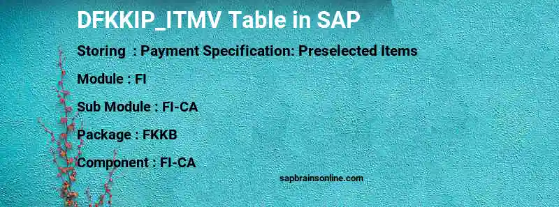 SAP DFKKIP_ITMV table