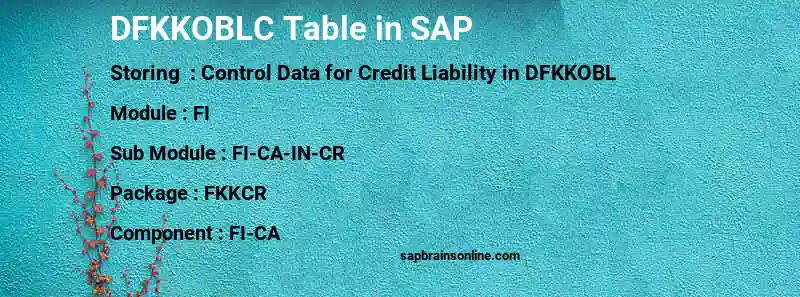 SAP DFKKOBLC table