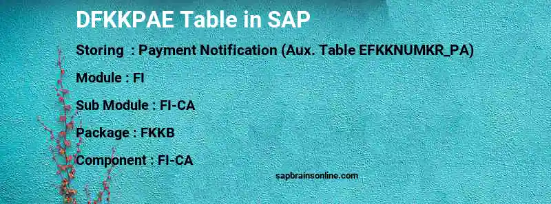 SAP DFKKPAE table