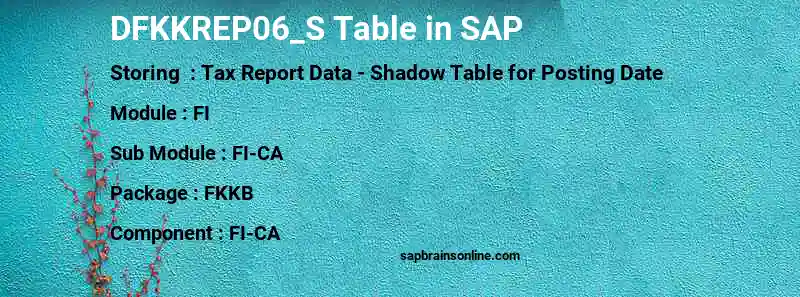 SAP DFKKREP06_S table