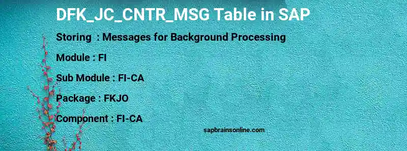 SAP DFK_JC_CNTR_MSG table