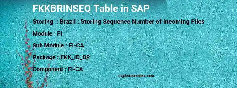 SAP FKKBRINSEQ table