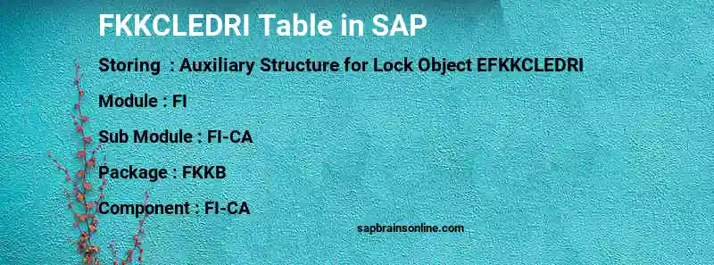 SAP FKKCLEDRI table