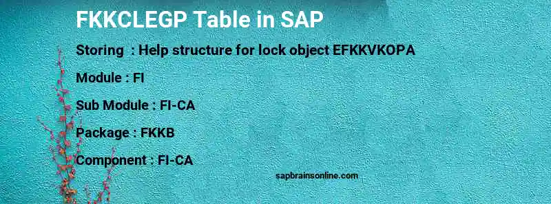 SAP FKKCLEGP table