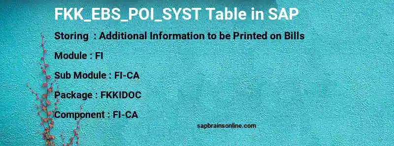 SAP FKK_EBS_POI_SYST table