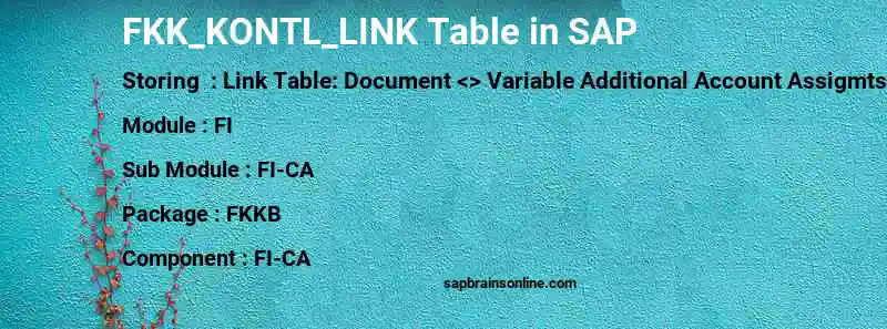 SAP FKK_KONTL_LINK table
