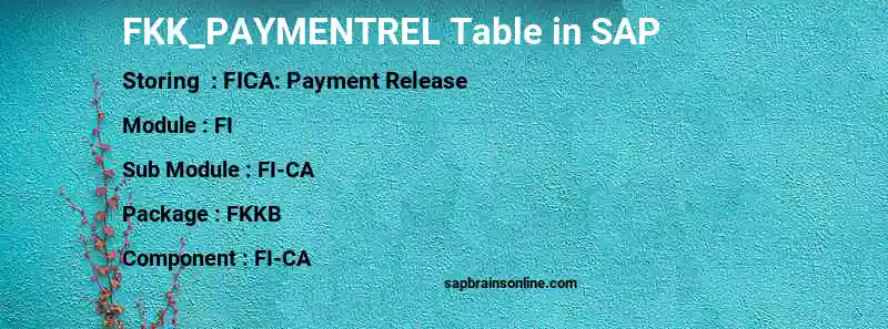SAP FKK_PAYMENTREL table