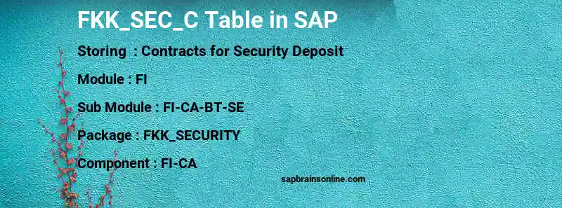 SAP FKK_SEC_C table
