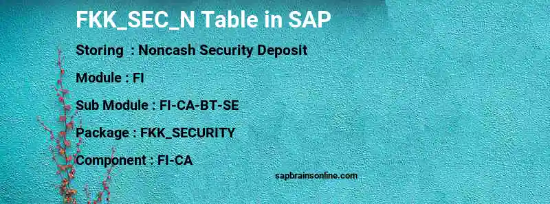 SAP FKK_SEC_N table