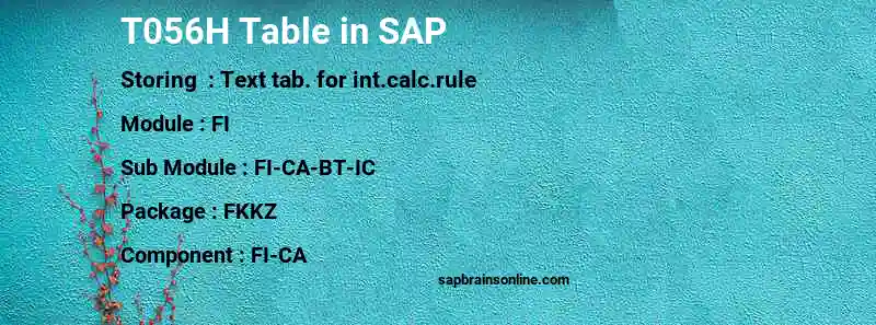 SAP T056H table