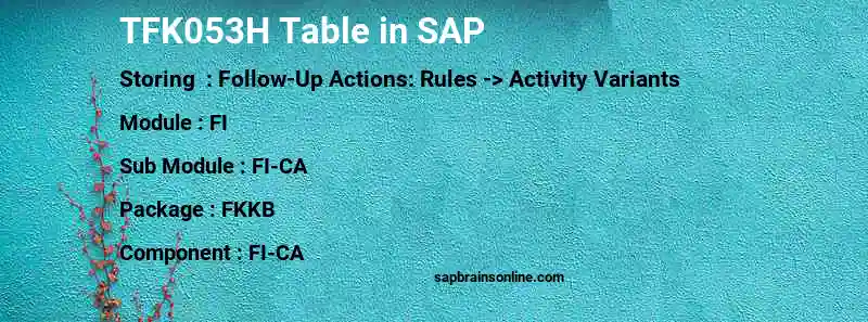 SAP TFK053H table