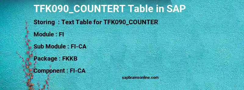 SAP TFK090_COUNTERT table