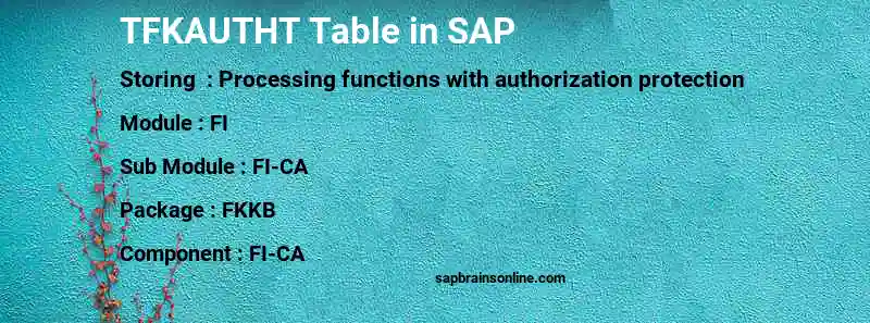 SAP TFKAUTHT table