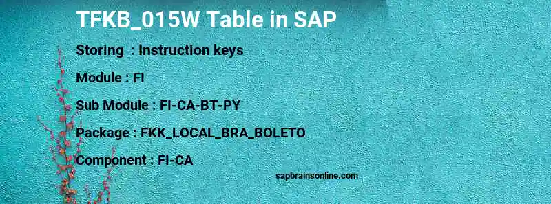 SAP TFKB_015W table