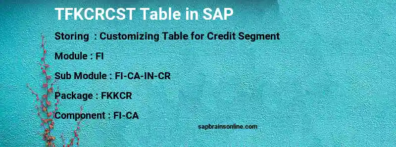 SAP TFKCRCST table