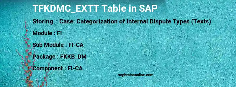 SAP TFKDMC_EXTT table