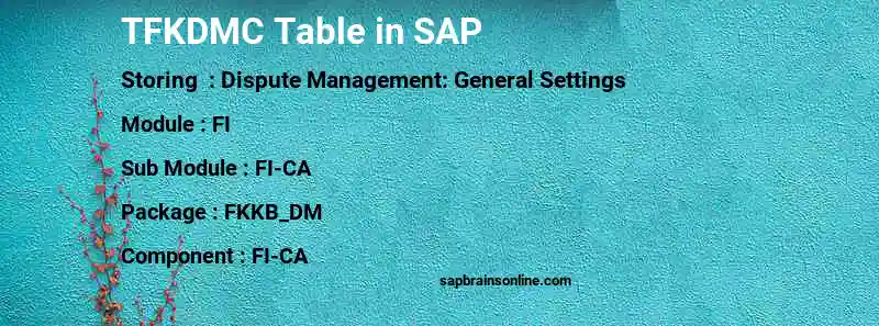 SAP TFKDMC table