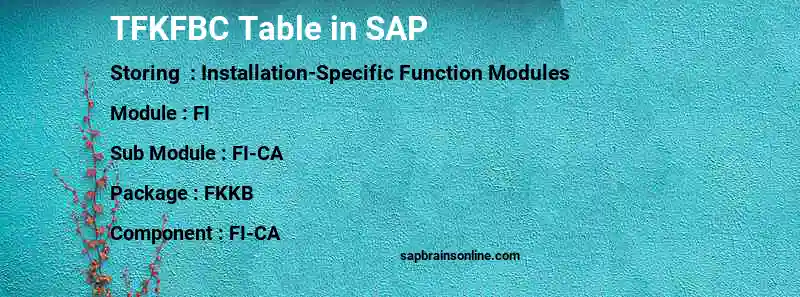 SAP TFKFBC table