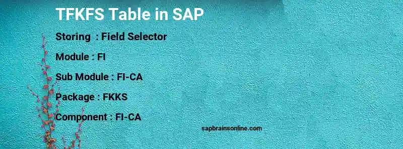 SAP TFKFS table