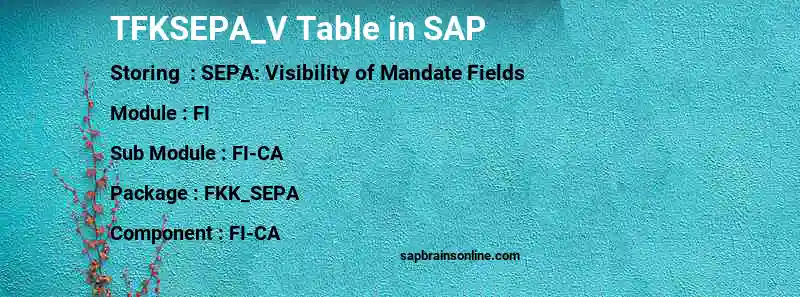 SAP TFKSEPA_V table