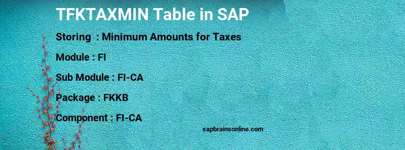 SAP TFKTAXMIN table