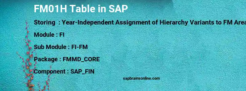 SAP FM01H table