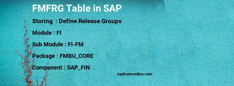 SAP FMFRG table