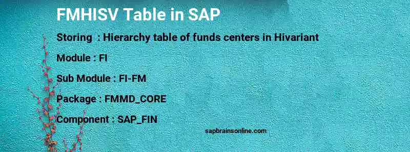 SAP FMHISV table