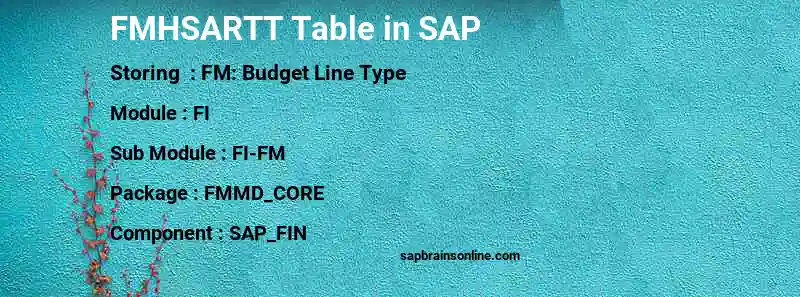 SAP FMHSARTT table
