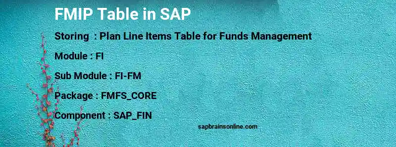 SAP FMIP table