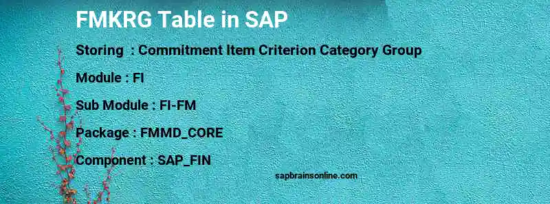 SAP FMKRG table