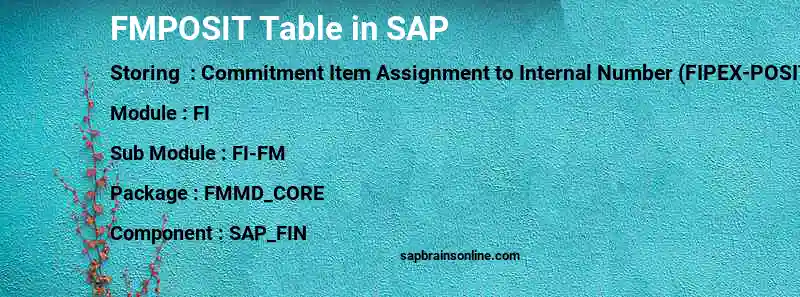 SAP FMPOSIT table